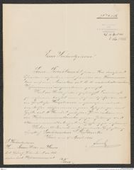 k.k. naturhistorisches Hofmuseum, Intendanzakten 1885-1896 (Hauer), Aktenzahl Z.260/1888, Seite 1